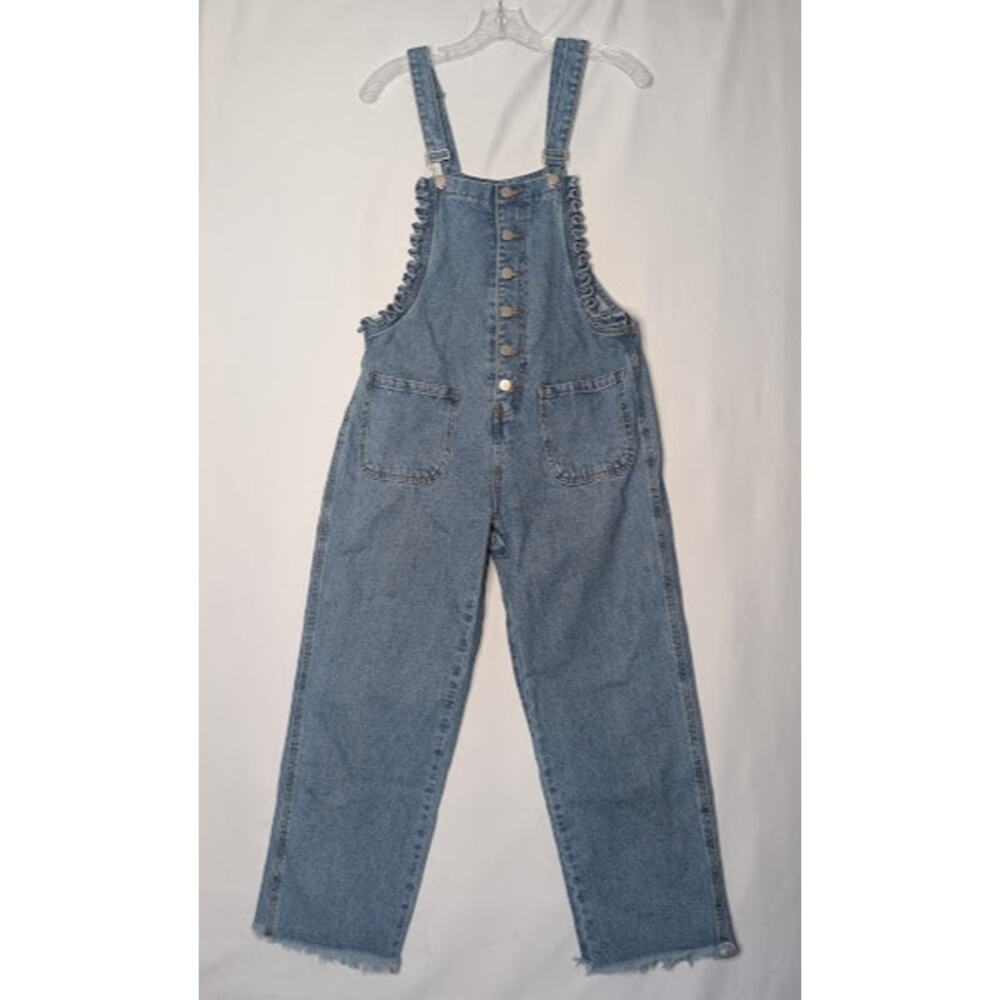 LOST INK ruffled denim button up overalls XS Cottagecore kidcore phoebebuffay